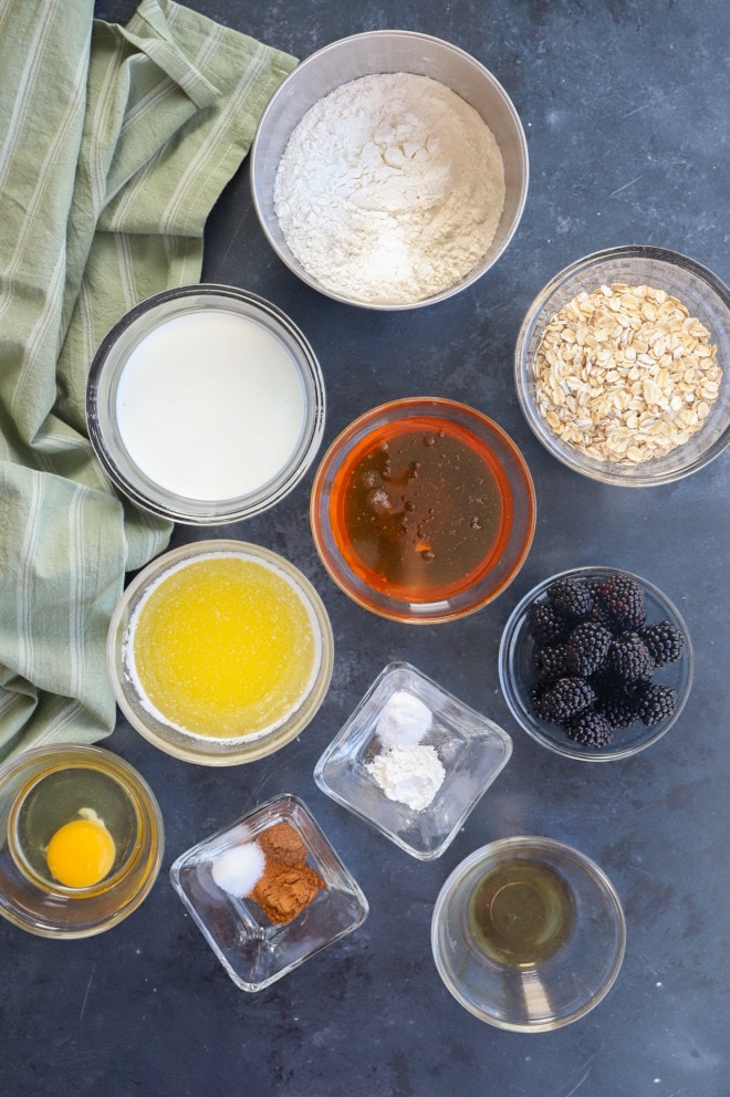 Ingredients image for honey oatmeal muffins