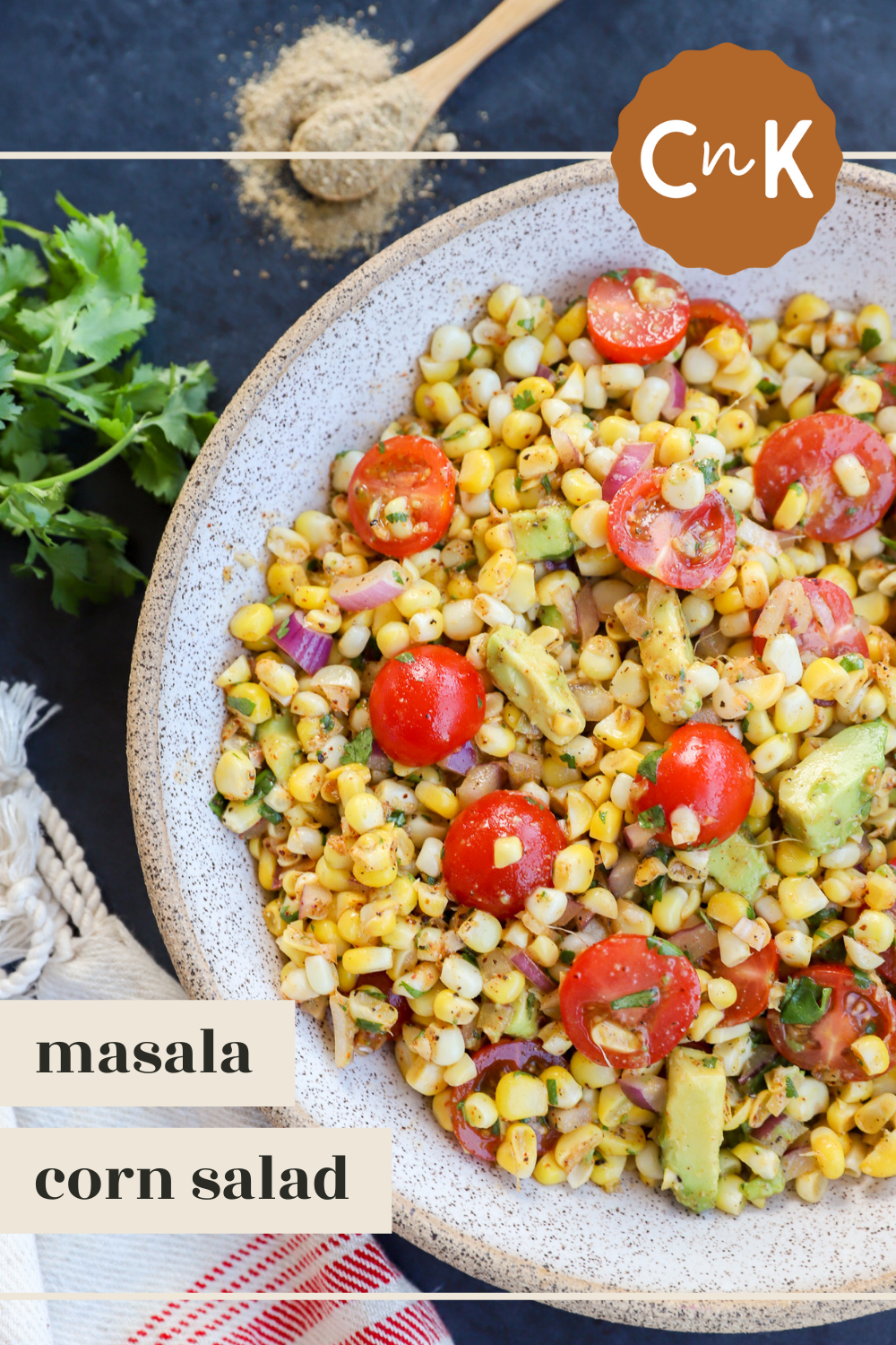 Masala Corn Salad pinterest image