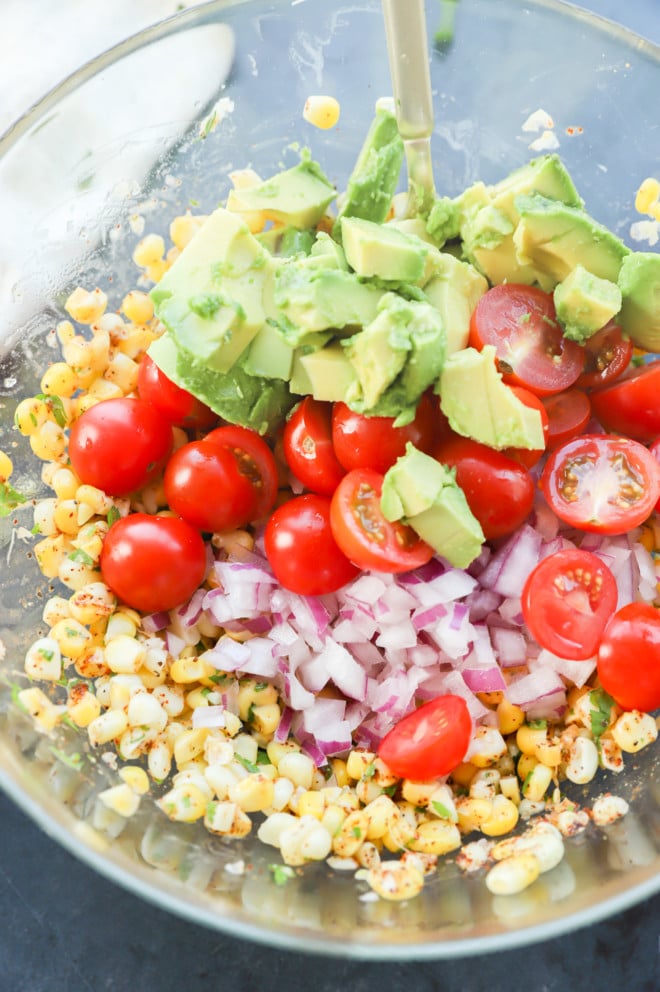 Photo of making a masala corn salad