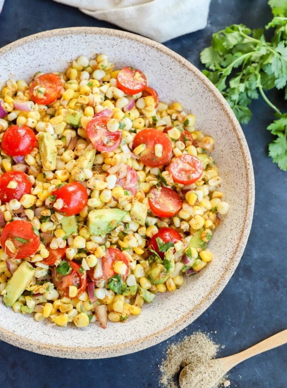 Bowl of a chaat masala mixture for a side dish picture