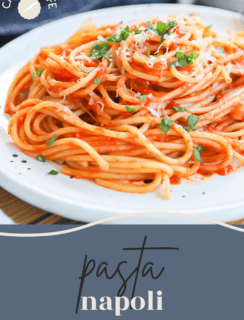 Pasta Neapolitan sauce pinterest graphic