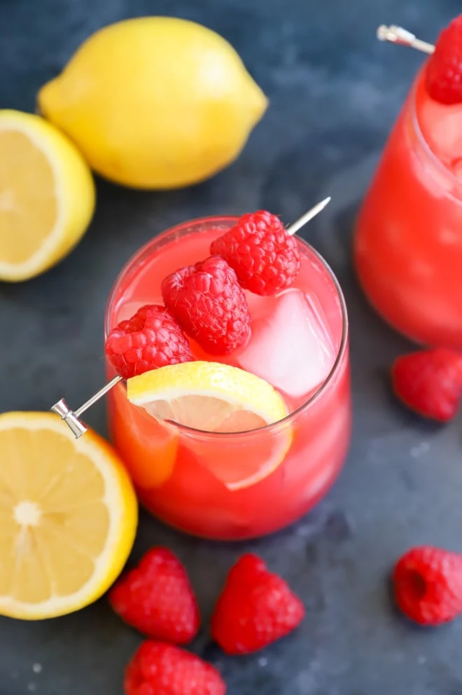 Picture of raspberry lemonade in glass