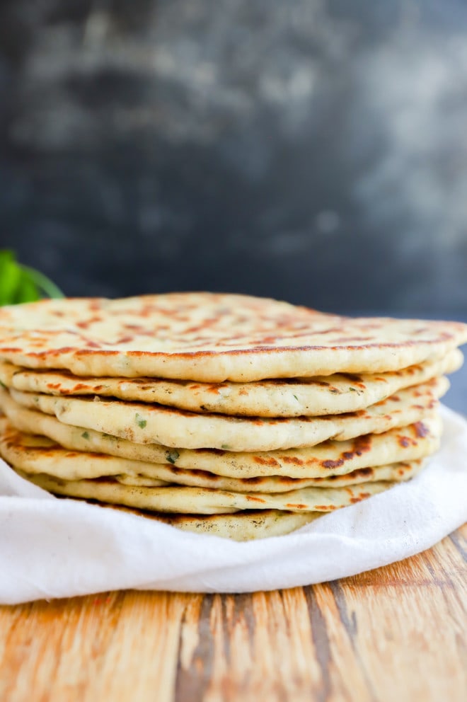 Stack of Turkish bread bazlama