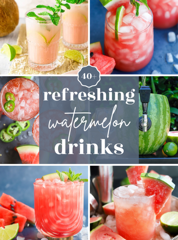 Watermelon cocktails and watermelon drinks pinterest image