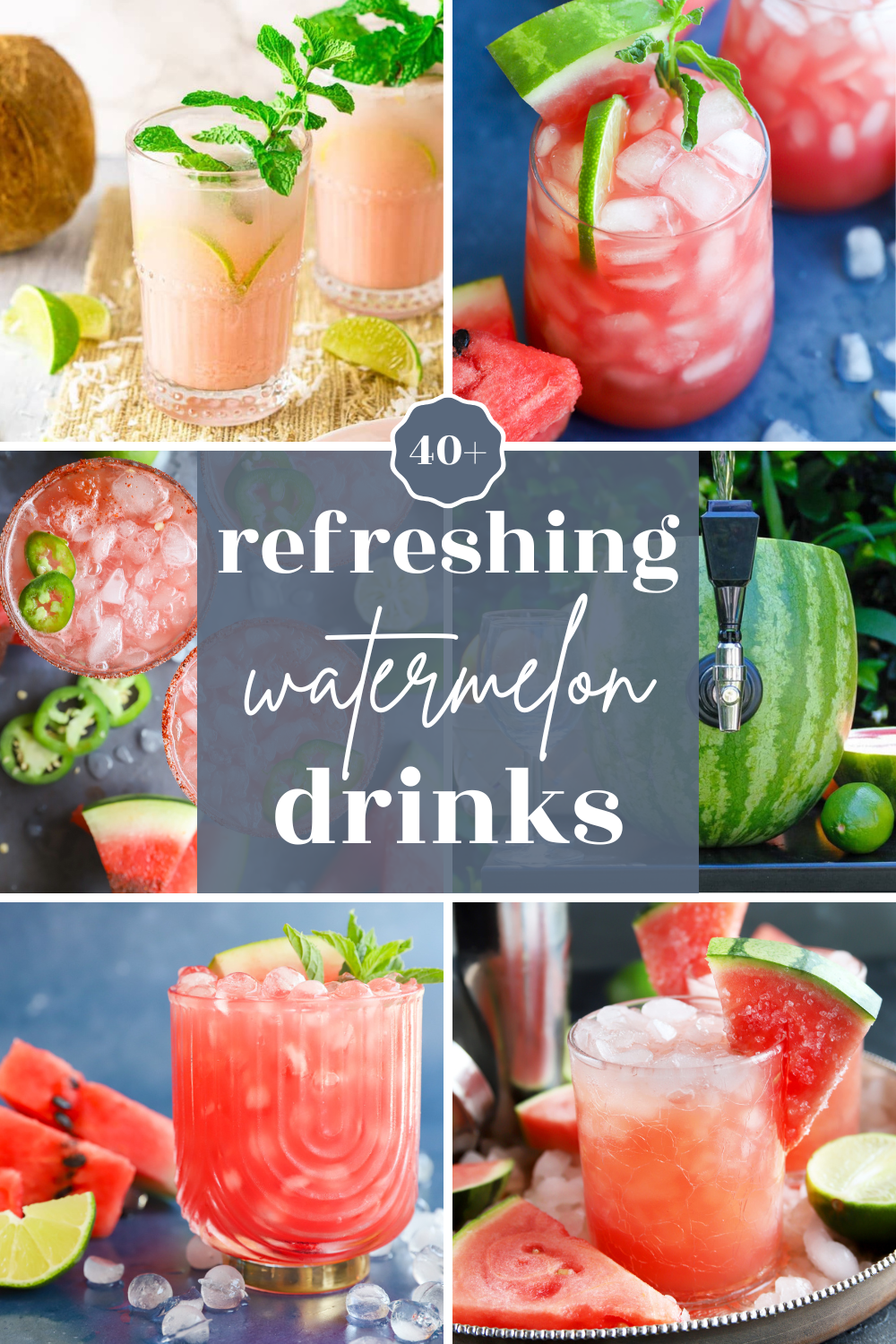 Watermelon cocktails and watermelon drinks pinterest image