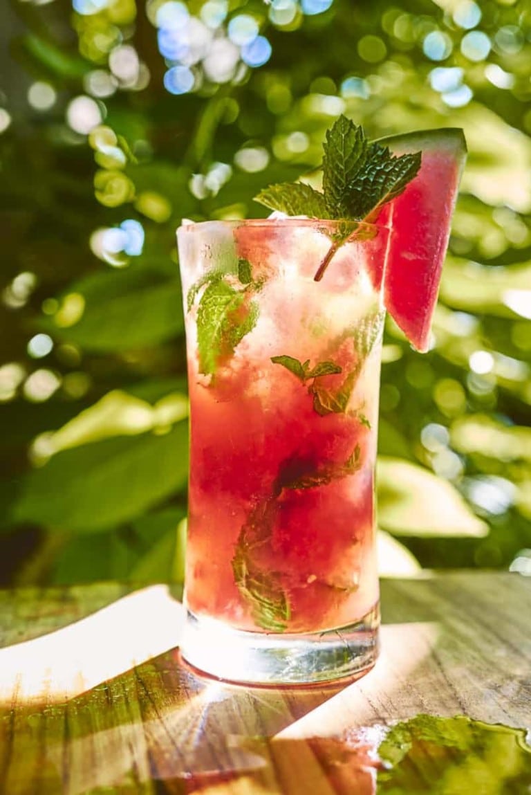 watermelon mezcal mojito cocktail