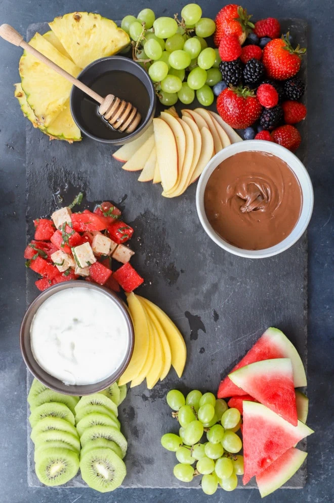 Image of adding fruit to the platter