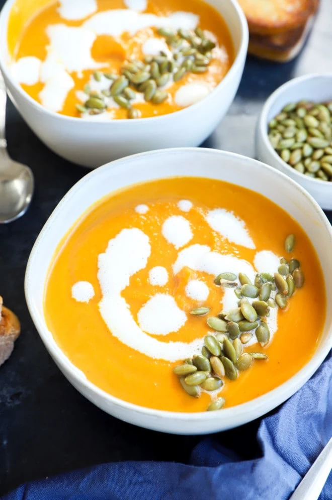 Image of sweet potato soup in bowls