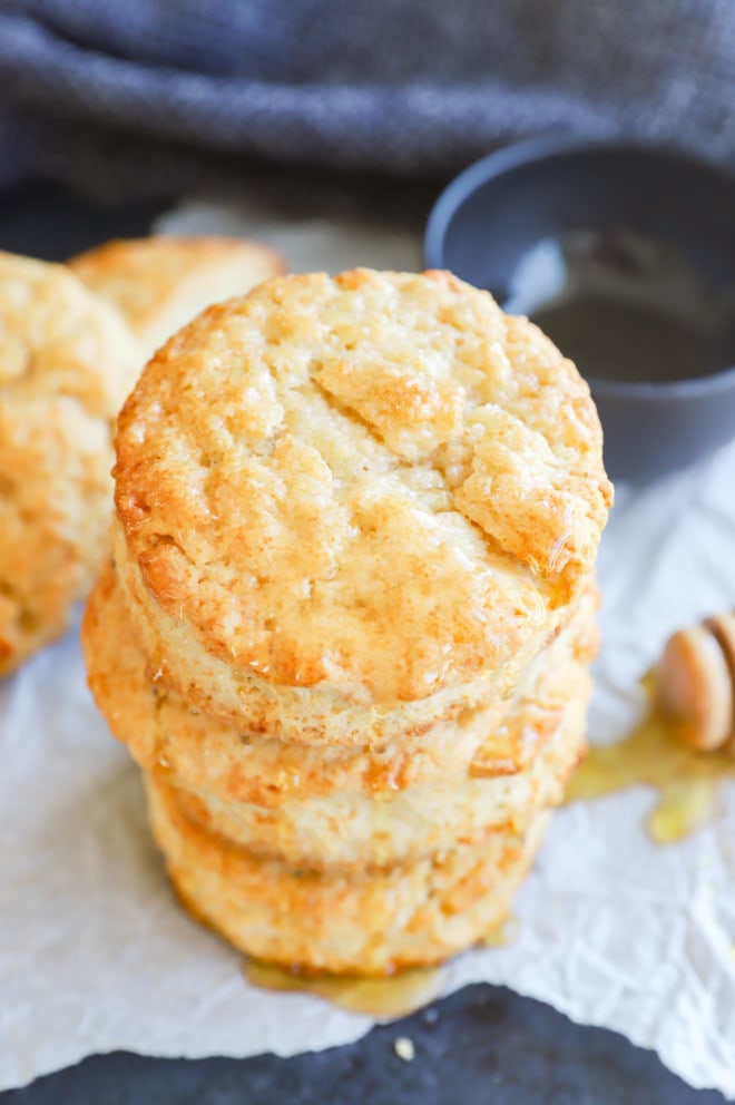 Image of a stack of honey butter biscuits