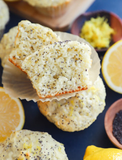 Fluffy moist breakfast treats in a pile