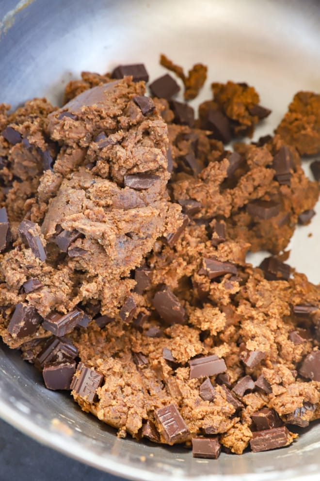 coffee cookies dough in a large bowl