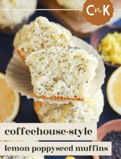 Lemon poppy seed muffins pin image