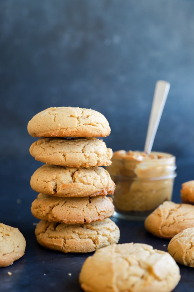 stack of cookies with butter in the back