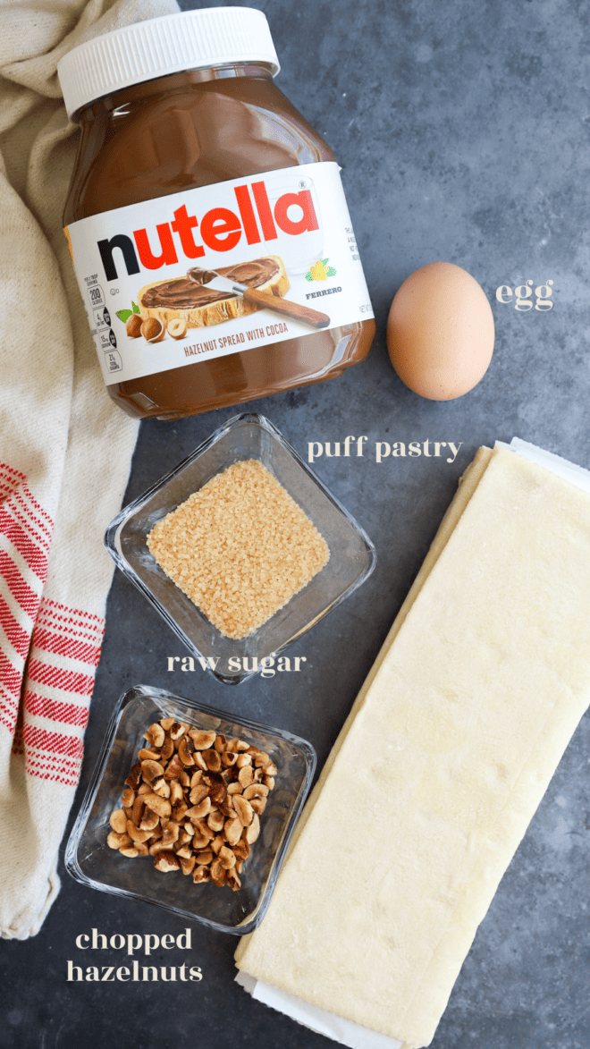 Nutella Puff Pastry Pies Ingredients