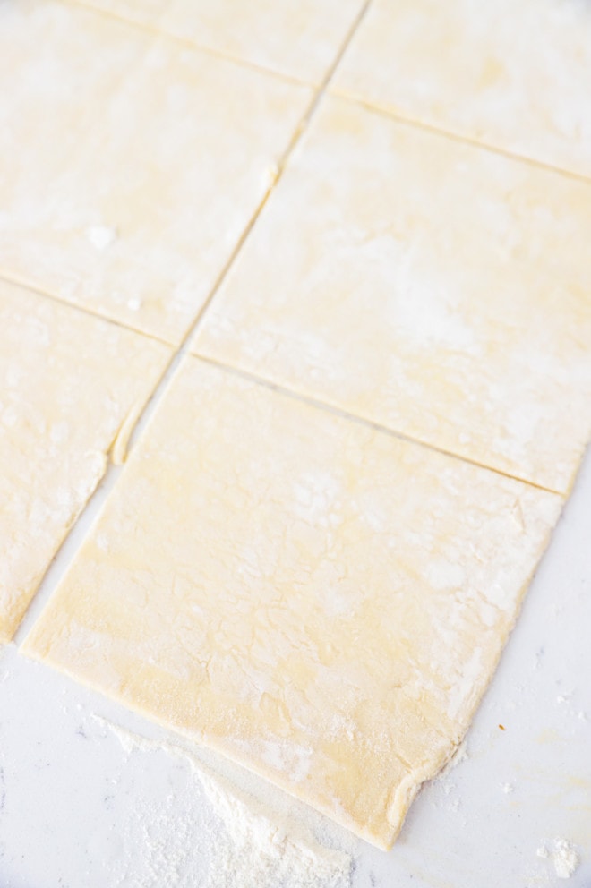 puff pastry cut into squares