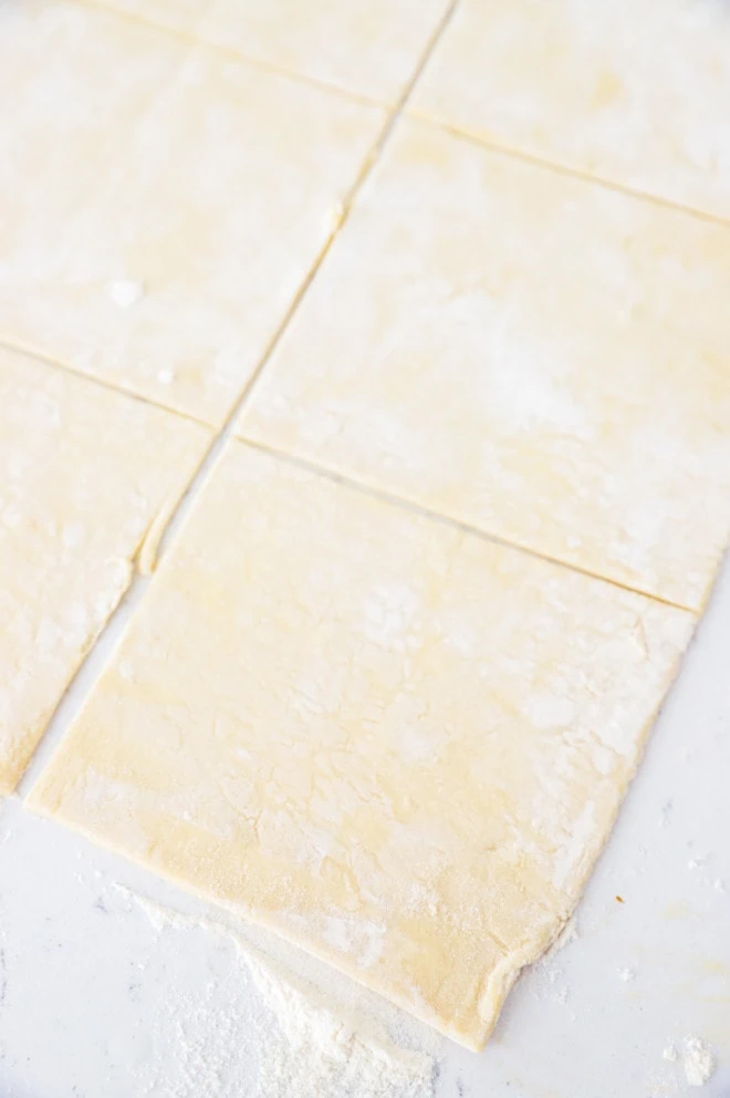 puff pastry cut into squares