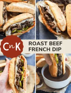 French dip sandwich Pinterest graphic