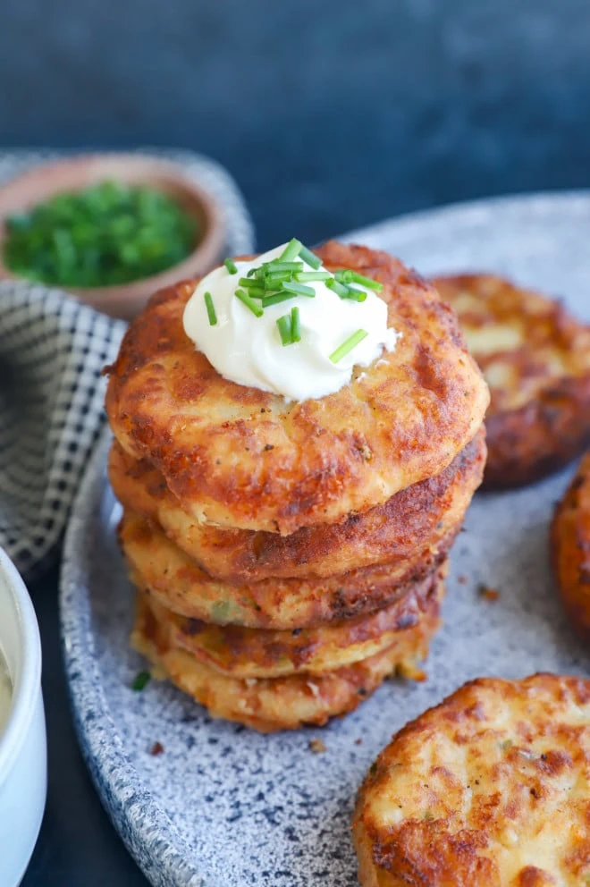 stack of fried pancakes for a side dish or appetizer