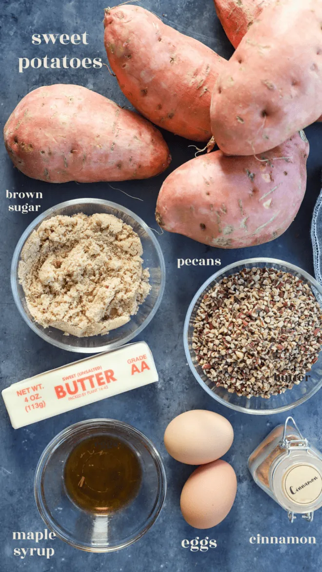 sweet potato souffle ingredients graphic