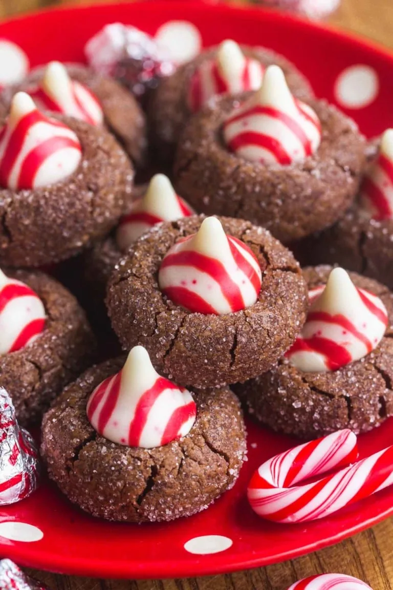 chocolate peppermint kiss cookies