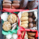 A variety of christmas cookies for christmas cookie boxes