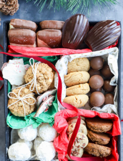 A variety of christmas cookies for christmas cookie boxes