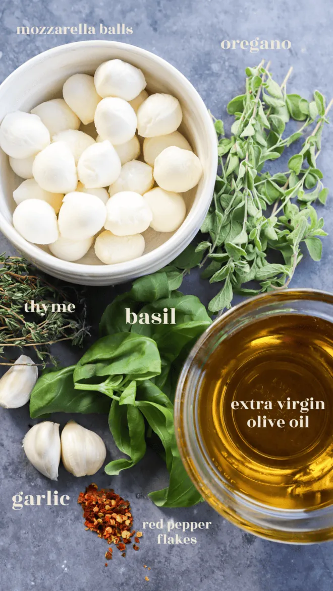 Marinated mozzarella balls ingredients image