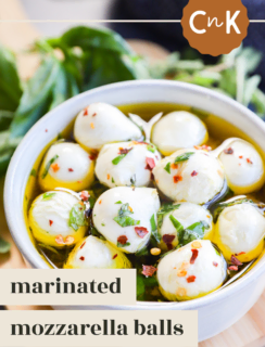 Marinated mozzarella balls pinterest image