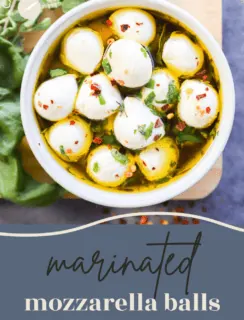 Marinated mozzarella balls pinterest graphic