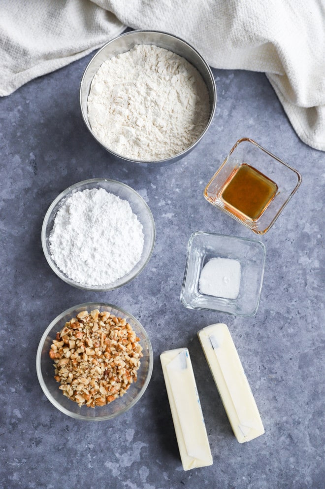 ingredients for snowball cookies