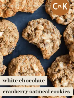 Cranberry White Chocolate Oatmeal Cookies Pinterest Image