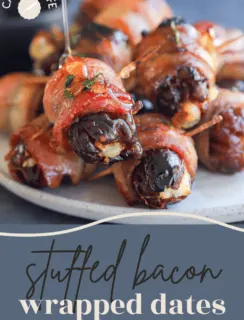 Stuffed bacon wrapped dates pin photo