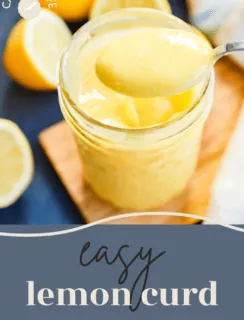 easy lemon curd recipe pinterest graphic