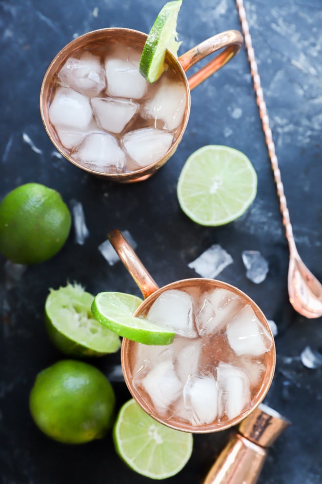 image of london dry gin in copper mugs