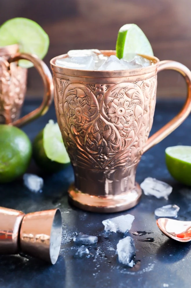 Ginger beer cocktail in a mug