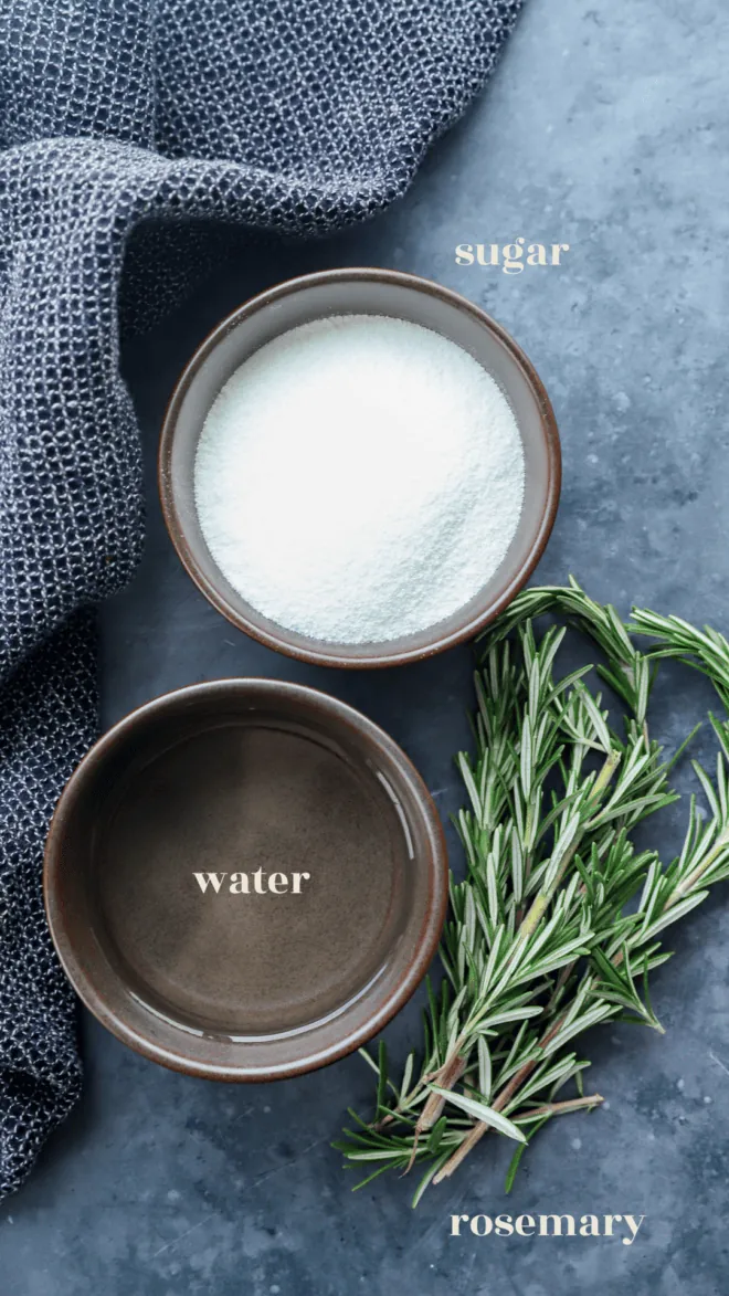 rosemary simple syrup ingredients image