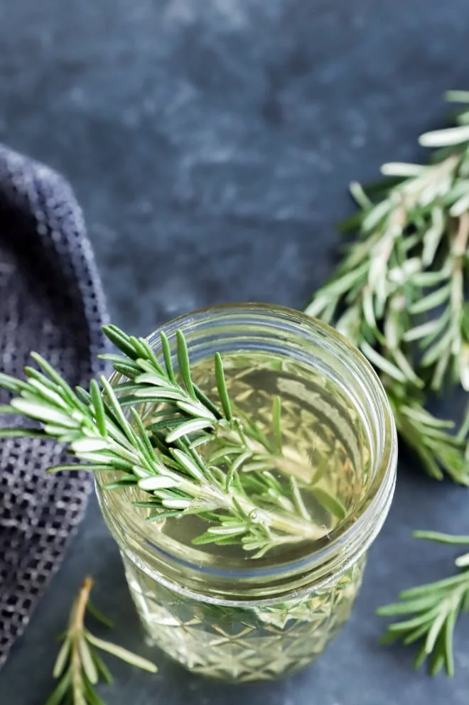 Fresh homemade rosemary simple syrup