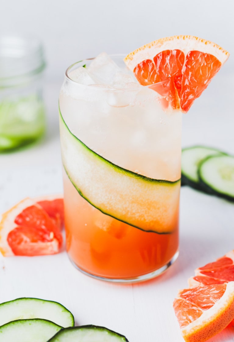 grapefruit cucumber gin cocktail