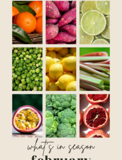 what's in season in february produce guide pinterest image