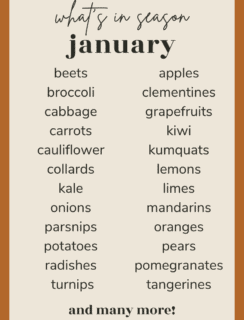 What's in Season in January produce guide pinterest image