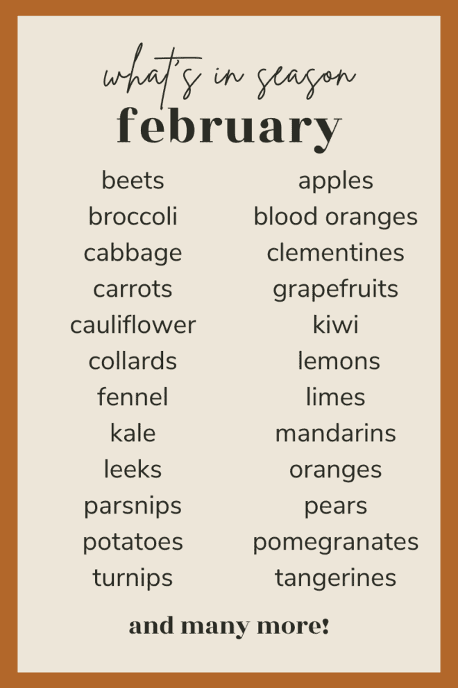 what's in season in february produce guide image