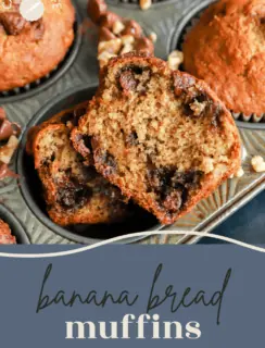Banana bread muffins pinterest picture