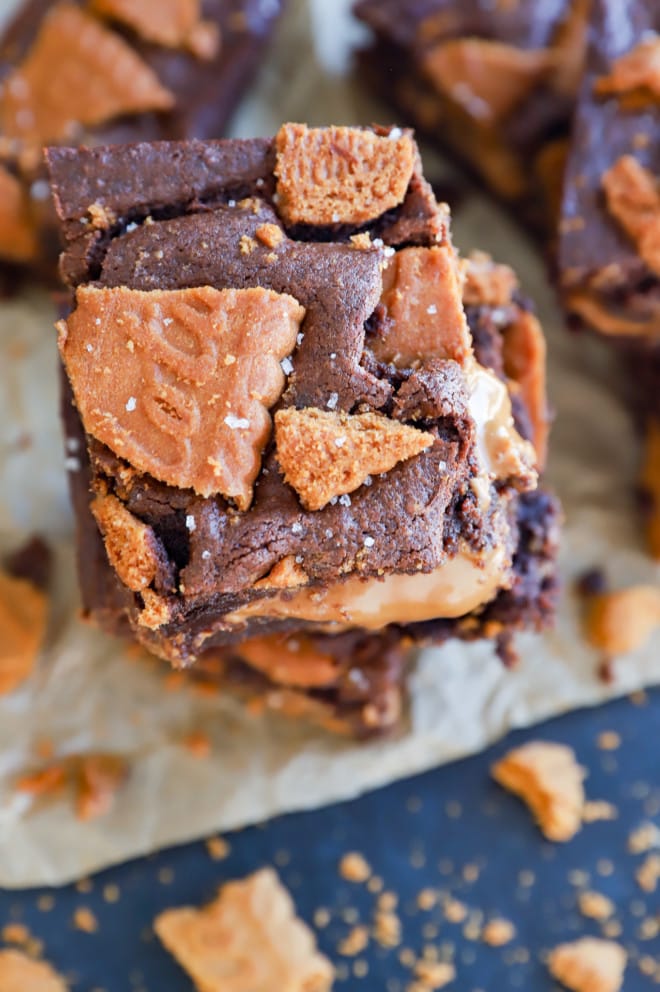 Overhead image of a stack of chocolate treats