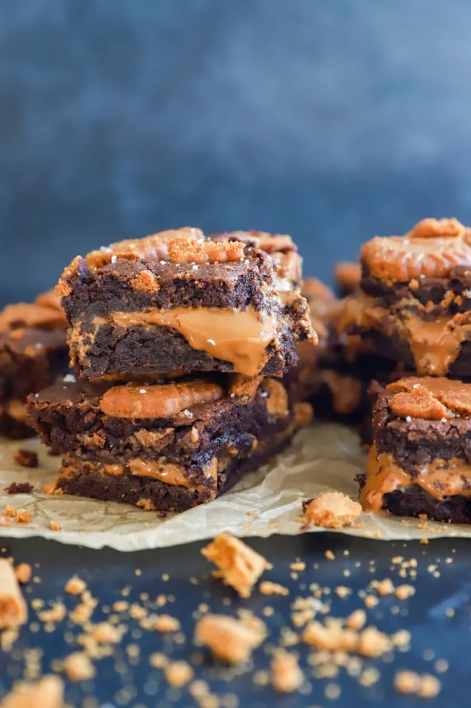 Gooey chocolate treats in a pile