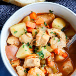 image of winter hearty stew with seasonal vegetables