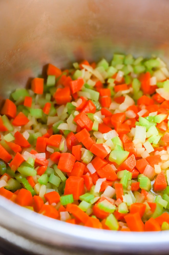 How to make a mirepoix recipe in the Instant Pot