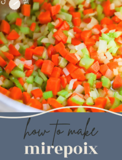 How to Make a Mirepoix Recipe Pinterest Graphic