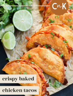 Crispy baked chicken tacos pinterest image