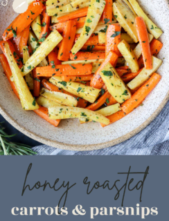 honey roasted carrots and parsnips pinterest image