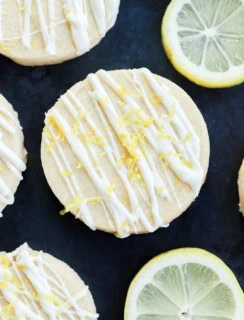 white chocolate drizzled on top of the baked sweet treats